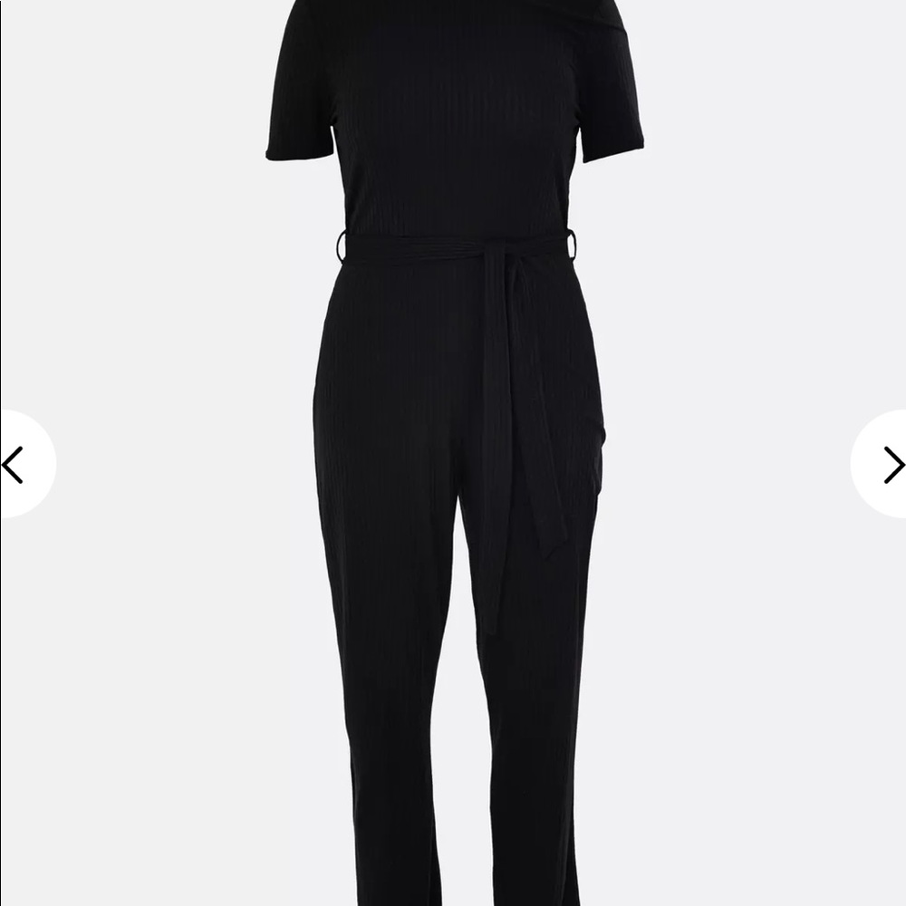 Plus Size Black Jersey Wrap Jumpsuit